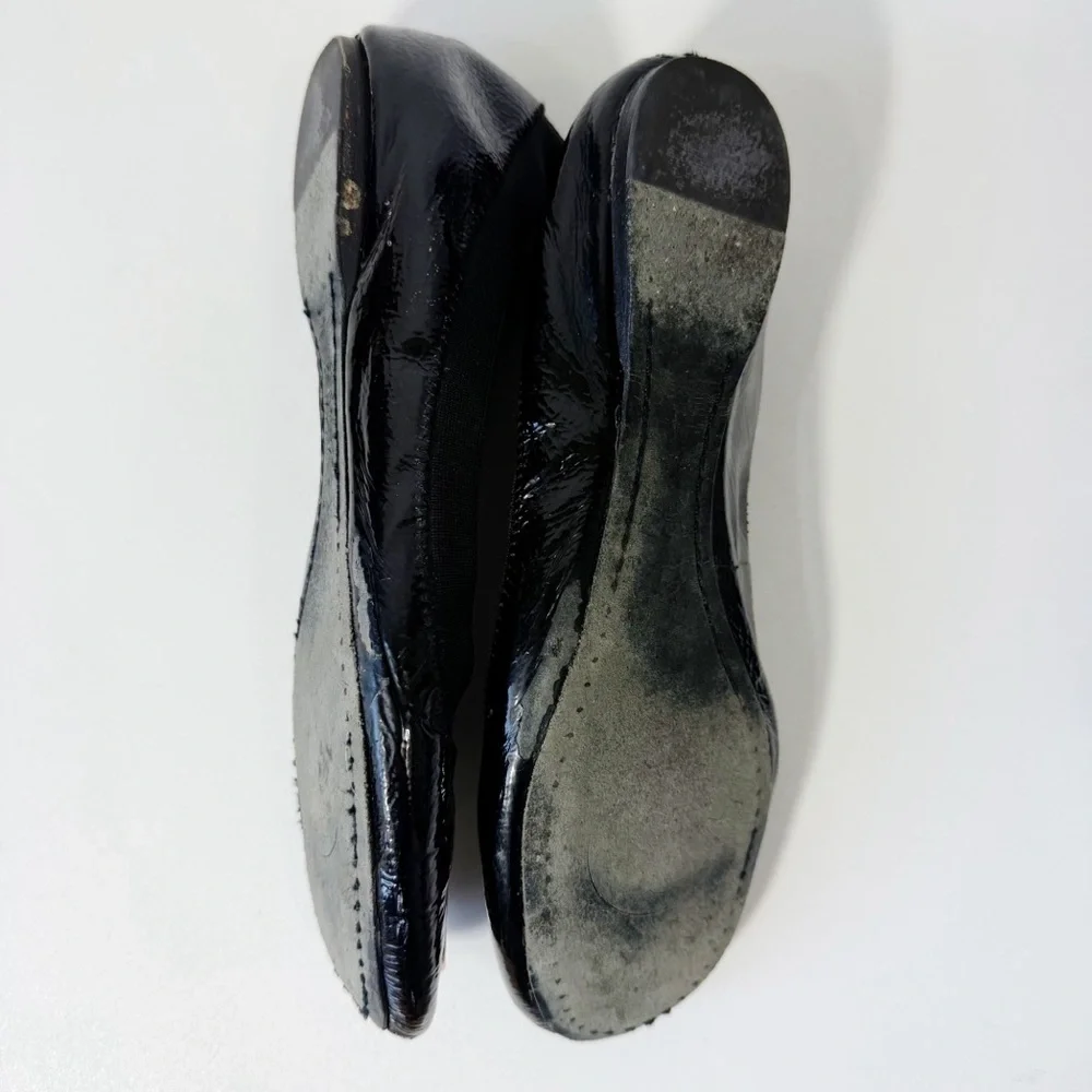 Tory Burch Caroline Ballet Flats Black Patent Leather Size 9